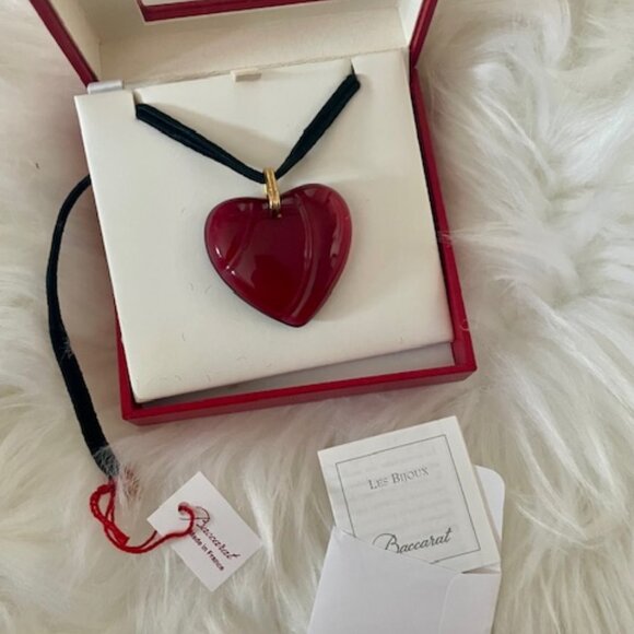 Baccarat crystal heart pendant - Picture 2 of 4